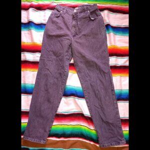 Vintage 90s Lorielle Purple Denim High Waist Women's Size 13/14 Tapered Jeans.